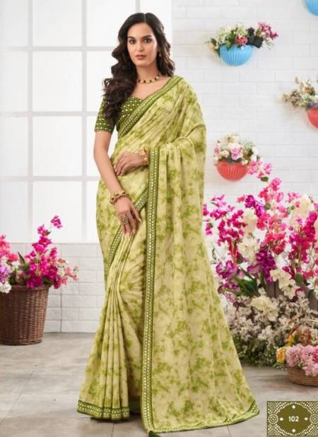 Green Colour SURBHI 1 New Fancy Ethnic Wear Designer Saree Collection 102